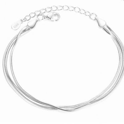 Armband - Zilver - 3 Fijne Kettinkjes - 19 cm - Charme Bijoux