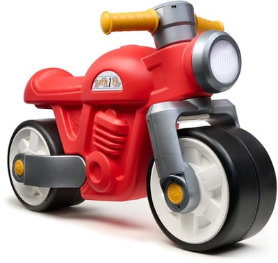 FALK - Loopfiets in motorfietsvorm voor kinderen - Stuur met wendbaarheid - Brede, geruisloze wielen - Vanaf 12 maanden - Gemaakt in Frankrijk - Rood - 450S