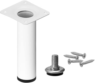 Dailygoods- Meubelpoot verstelbaar 50 cm - Meubelpoten set van 4 - Stalen buisvoet - Kastvoet - Belastbaar tot 50 kg - Kunststof vloerbeschermers