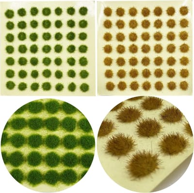 Simulatiegras voor Modelbouw - Miniatuur Gras Tufts in 2 Kleuren voor Spoorweglandschap en Diorama's - Kunstgras voor Modelspoor en Landschapsontwerp