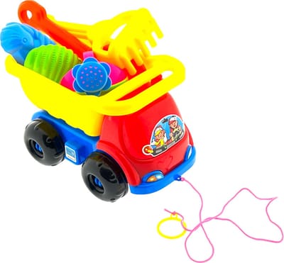 Kiepauto Voor Zandbak En Strand - Vrachtauto - Zandauto - incl. 5 Dlg strandsetje - 24 x 16 x 15 cm