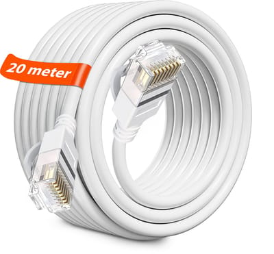 20M Lange Cat 6 Netwerkkabel 20 Meter - Voor Streamen op 4K Ultra HD - Gigabit - Ethernet Kabel - Internetkabel - UTP naar UTP - RJ45 LAN CAT6 Kabels
