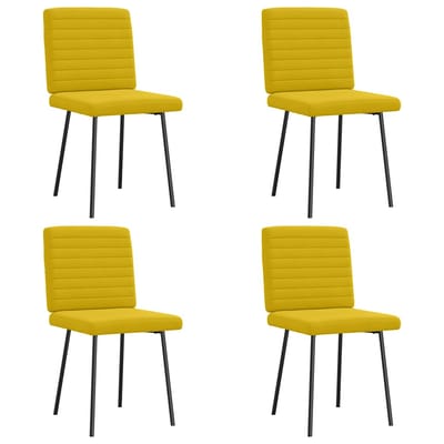 vidaXL Eetkamerstoelen 4 st fluweel geel