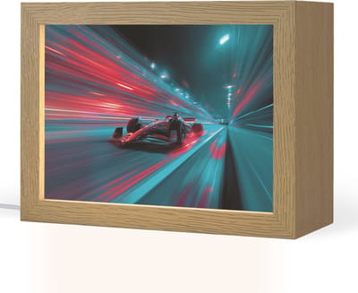 Nachtlampje 20x15 cm - Kinder lampje - Raceauto - Rood - Snelheid - Tafellamp kinderkamer - Slaapkamer lamp - Bedlamp kinderen - Kinderlampje stopcontact - Wandlamp babykamer - Nachtlampjes