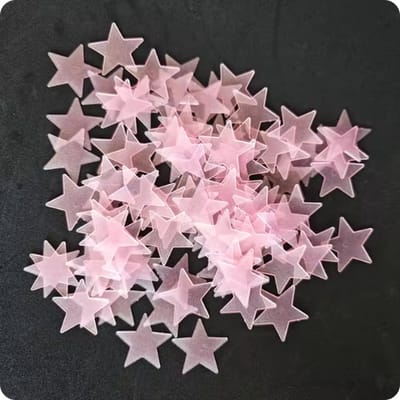 Ulanax® | Glow in the Dark Sterren - Set van 100 - 3D Muurstickers - Roze |