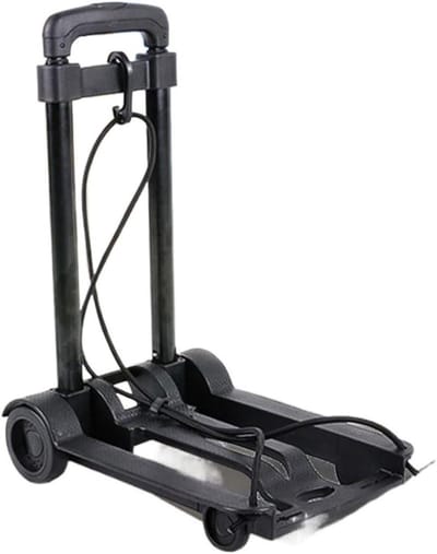 Opvouwbare Trolleykar - Steekwagen Kruiwagen - Zware Zaken Verplaatsen - Lichtgewicht en Compact - 25 kg draagvermogen - Zwart