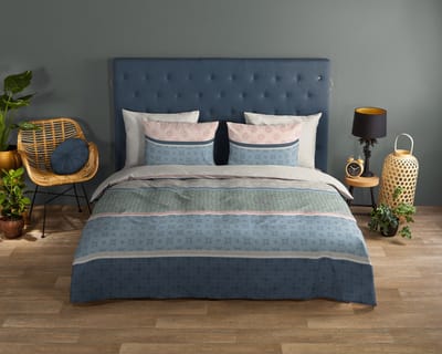 Good Morning dekbedovertrek strepen - 1 persoons 140x200/220 cm - Multi - 100% Katoen renforc�