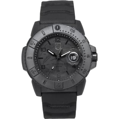 Luminox Navy Seal Foundation Rubberen Band Zwarte Wijzerplaat Quartz Duikershorloge XS.3601.BO.NSF 200M Herenhorloge zwart