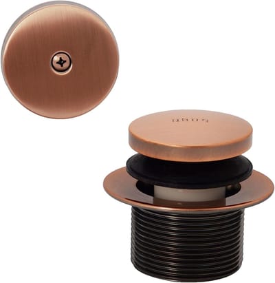 Bad Afvoerplug Trim Set - Afvoerstop Kit - Badkamer Afwerking - Tip Toe Bediening - 1-1/2 inch - Antiek Koper