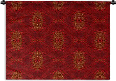 Wandkleed - Wanddoek - Patroon - Abstract - Rood - 120x90 cm - Wandtapijt
