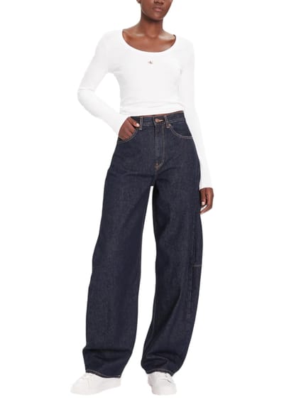 Rechtafsnijdende Donker Gewassen Jeans