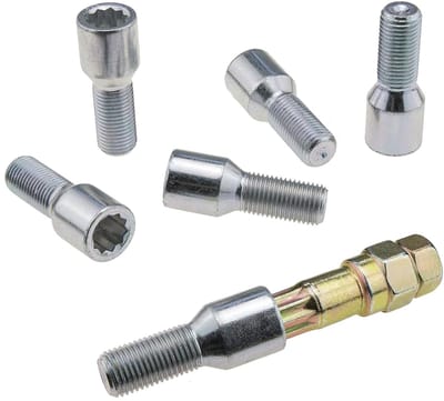 Velgsloten Set - Wielbouten - Auto Beveiliging - Torx Kop - M14 x 15 28mm - Zilverkleurig