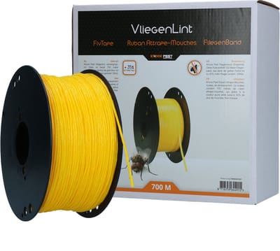Knock Pest Vliegenlint – 700 Meter – Vliegenbestrijding – Vliegenvanger Plakstrip - Gifvrij – Met Kleefstof en Lokmiddel – Geel – Langdurige Bescherming – Effectief – Veilig voor Huisdieren en Kinderen