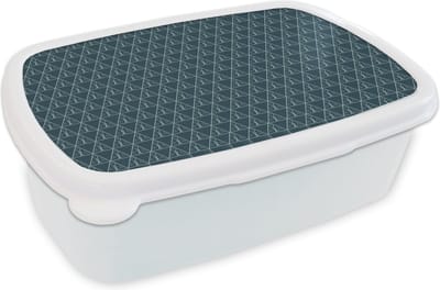 Broodtrommel Wit - Lunchbox - Brooddoos - Design - Jongens - Driehoek - Kind - 18x12x6 cm - Volwassenen