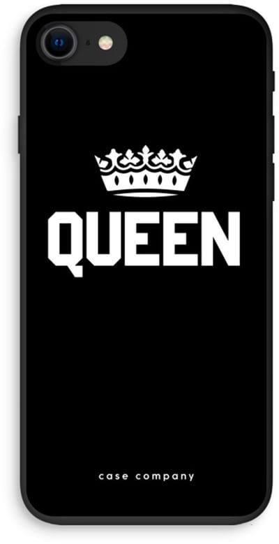 Case Company® - Hoesje geschikt voor iPhone 8 hoesje - Queen zwart - Biologisch Afbreekbaar Telefoonhoesje - Bescherming alle Kanten en Schermrand