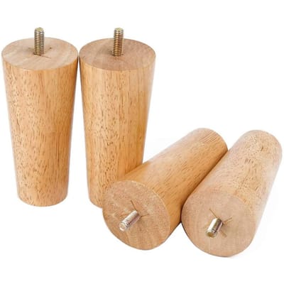12CM Eikenhout Bankpoten Set M8 Bout Taps Toelopend Vervanging voor Bank Bankje Stoel Salontafel Kast 4Stuks style 1