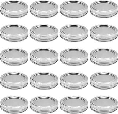 20 Stuks 70mm IJzeren Draaideksels voor Potten - Ideaal voor Inmaken en Bewaren van Voedsel, Zilverkleurig