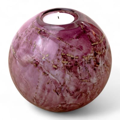 Loranto - Mini Urn Paars/Bladgoud - Waxinelichthouder 14cm - Urnen