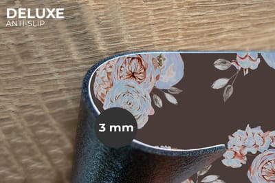 Placemats - 6 stuks - 45x30 cm - Placemat kunststof - Patronen - Rozen - Zwart - Borden onderleggers - Decoratie voor op tafel - Keuken tafeldecoratie accessoires - Vinyl onderlegger - Tafelversiering