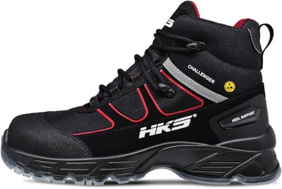 HKS K5 CA S3 werkschoenen - veiligheidsschoenen - safety shoes - heren - breed model - hoog model - lichtgewicht - Vegan - zwart - maat 41