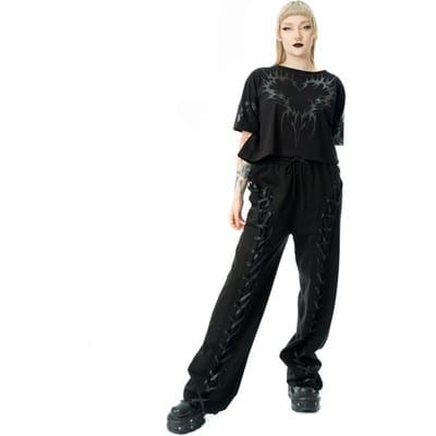 Chemical Black - Gothic Stoffen broek - Alouette Joggers - XS tot L - voor Vrouwen - zwart