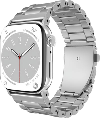 Cazy horlogebandje geschikt voor Apple Watch Bandje (Titanium) - Smartwatchbandjes (+Horloge inkortset) - Universeel bandje geschikt voor Apple Watch 38/40/41/42 mm - Titanium