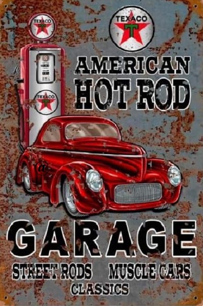 Signs-USA Legends American Hot Rod - Retro Wandbord - Metaal - 40x30 cm