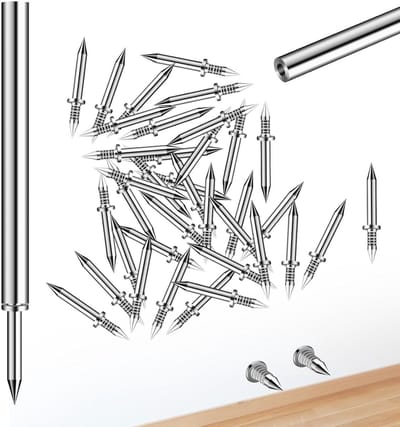 100 traceless nagels + 1 huls - traceless kogelhuls set - schroeven met dubbele kop - onzichtbare tweeweg enkelkopspijkers - verborgen nagels - roestvrij staal traceless - geschikt voor plinten