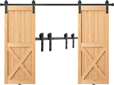Schuifdeur Hardware Kit, 244 Cm - 150 Kg Draagvermogen - I-Type Rollen, Voor 1,12-1,30m Breedte en 3,3-4,6 cm Dikte