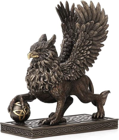 Veronese Design - Beeld/Figuur - Griffioen (Griffin) Gebronsd Beeld - Zeer Gedetailleerd en Mooi - 18cm x 16,5cm x 7,5cm