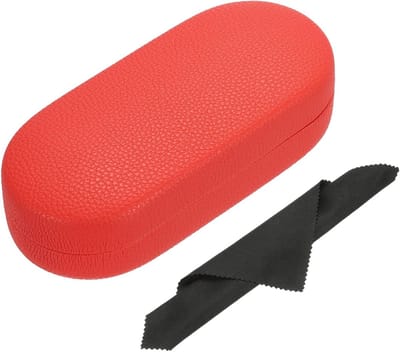 Hard Shell Bril Etui van PU Leer, Grote Beschermende Zonnebril Organizer voor Dames en Heren met Litchi Structuur