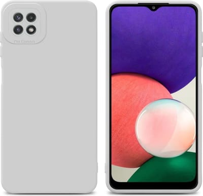 Cadorabo Hoesje geschikt voor Samsung Galaxy A22 5G in FLUID WIT - Beschermhoes gemaakt van flexibel TPU silicone Cover Fluid Case