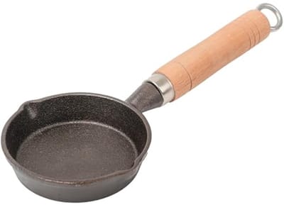 Mini eierpan - Kleine koekenpan - Ontbijt bereiden - Gelijkmatige warmte - 10 cm diameter - Zwart