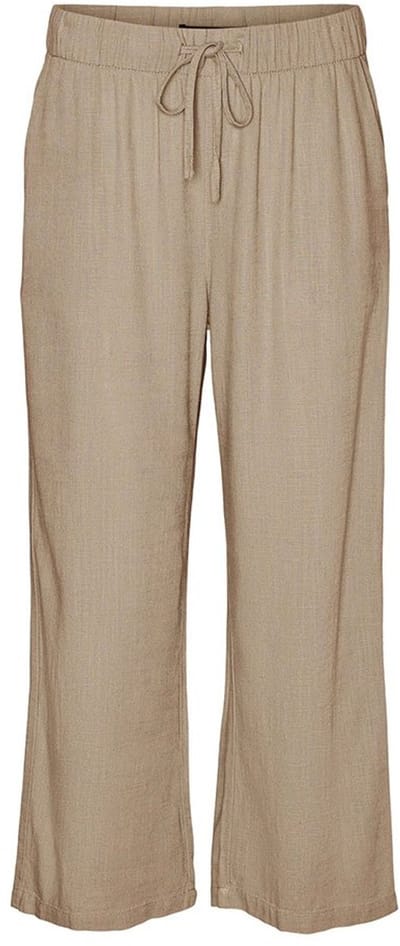 Vero Moda Line Cropped Linen Mix Broek Groen M / 32 Vrouw