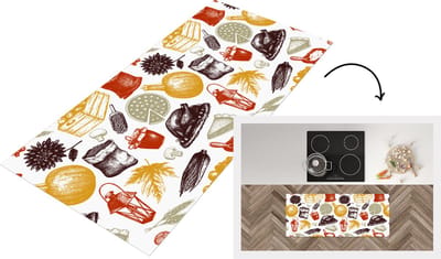 Keukenloper - Loper keuken - Thanksgiving - Patronen - Dinner - 120x50 cm - Keukenloper vinyl