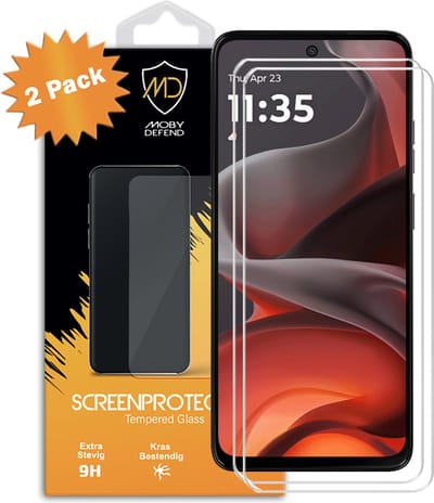 2-Pack MobyDefend Screenprotectors - Geschikt voor Motorola Moto G15 - Case-Friendly Screensavers - Gehard Glas