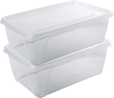 Vershoudbakje - 2x - hoog/diep - transparant - 1 liter - 18 x 12 x 7 cm - vershouddoos - Vienna - bakje - Mealprep