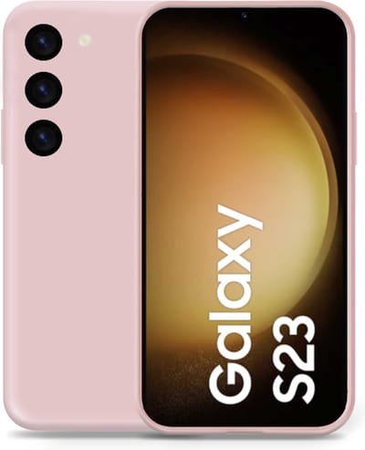Geschikt voor Samsung S23 Hoesje - Suède Back Cover Case Rose