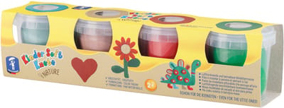 Feuchtmann klei aarde kleuren - zachte kinderklei 4x150g creatief.