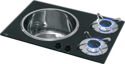 Can Kookplaat 2-Pits met linkse Spoelbak PV1360 Crystal