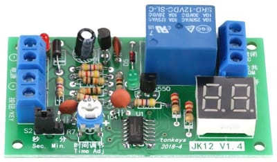 Dailygoody - Delay timer switch relay module - Digitale timer - 12V DC - LED display - Automatische bediening - Geschikt voor opbouwmontage