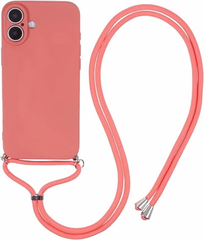 Coverup Hoesje - Geschikt voor iPhone 16 Hoesje - Coverup Colour TPU Back Cover met Koord - Indian Red