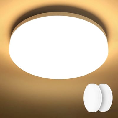 LED plafondlamp 15W 2 stuks - Waterdichte ronde badlamp met 3000K 1500lm voor badkamer en woonkamer - Ø22cm