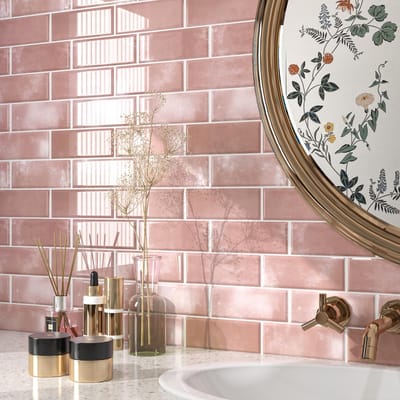 Dailygoods - FunStick 30×30CM 30 stuks Tegelstickers Achterwand Badkamer Waterdicht 3D Zelfklevende Tegels Roze Tegelfolie Keuken Zelfklevend Muurtegels Stickers Badkamer Verwijderbare Tegelstickers Keuken