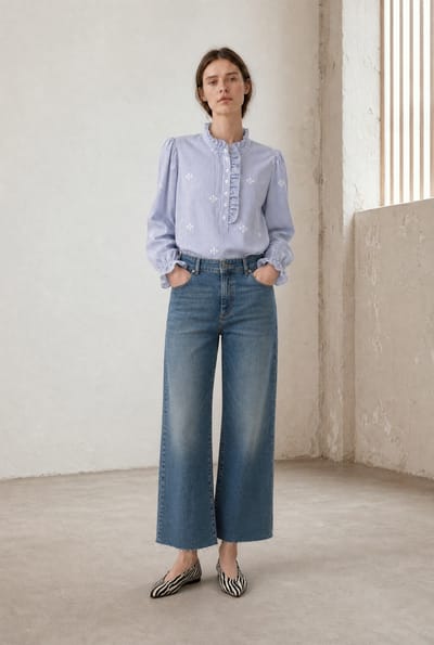 Rina striped blouse | Blue White - Blue White / S
