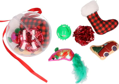 Christmas Decoration Katten/poezen speelgoed - 5x st speeltjes - kerstcadeau