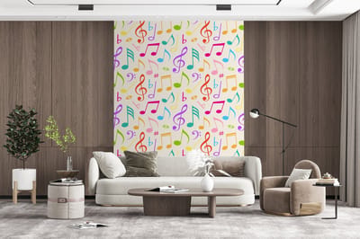 Behang - Fotobehang Muziek - Patronen - Regenboog - Breedte 165 cm x hoogte 220 cm