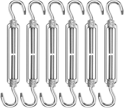 6 Stuks M6 Spanners van 304 RVS, Verstelbare Kabelspanner voor Tuin, Zeil en Draadhekken, Duurzame Tensioner voor Touw en Kabelgebruik
