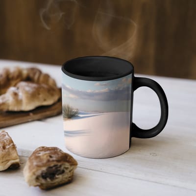 Magische Mok - Foto op Warmte Mokken - Koffiemok - Duinen - Gras - Wolken - Beige - Magic Mok - Beker - 350 ML - Theemok