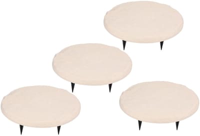 Ronde Stapstenen - Pad Stenen - Tuinpad Aanleggen - Stabiel Ontwerp - 4 Stuks - Wit